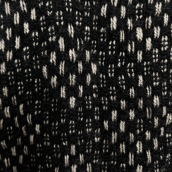 Teri Inman Handwoven Hand Comb Knitted Crop Sweater Black Gray Intricate Woven M - Picture 2 of 7